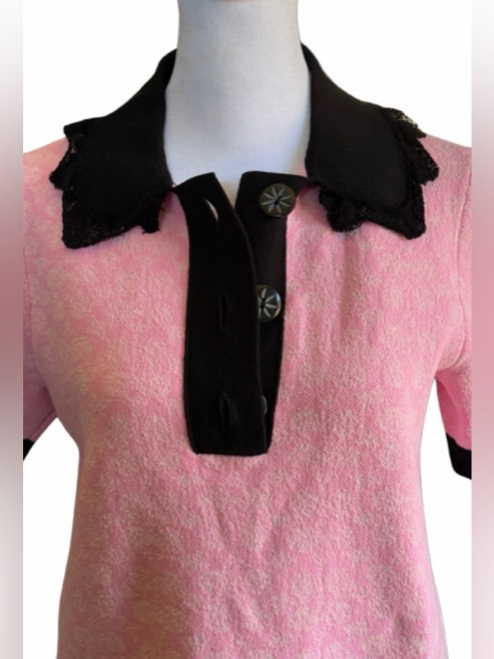 Coach Pink Floral Knit Polo Dress - Picture 5 of 8